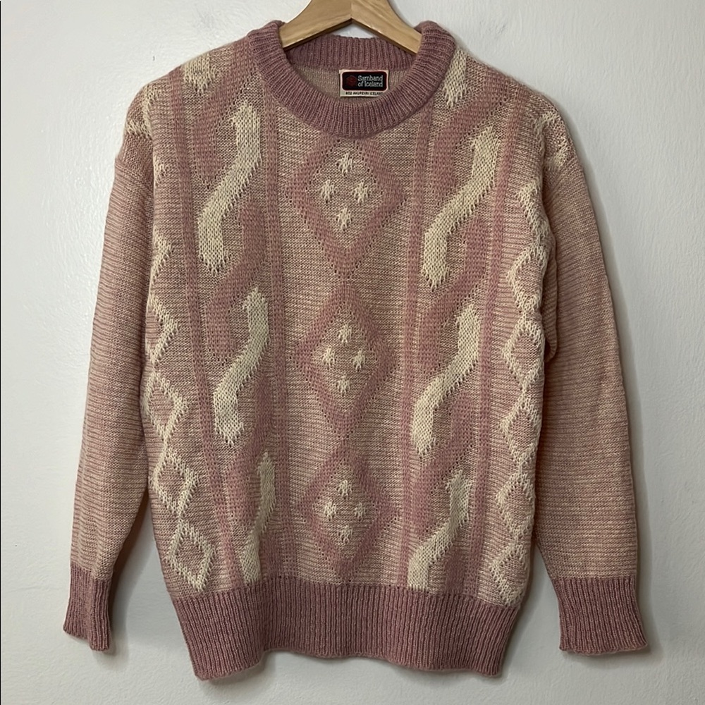 Samband of Iceland Vintage 100% Pure New Wool‎ Icelandic Knit Sweater size small